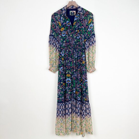 Anthropologie Maeve Ondine Maxi Dress Floral Print Garden Scandi Girl Summer Sun - Picture 14 of 15